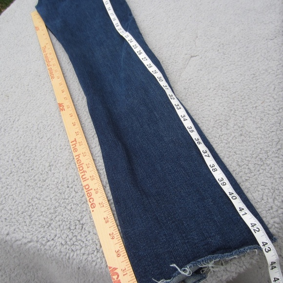 PAIGE Jeans Womens 32 High Rise Lou Lou Flare Twisted Seam Raw HemDistressed Y2K - Picture 11 of 15